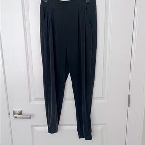 High Waisted Silky Sueded Jersey Joggers